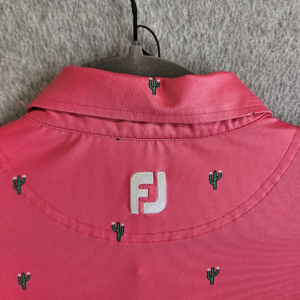 Footjoy Shirt Mens M Pink Catus Print Golf Polo Performance Novelty Southwest - Picture 6 of 12